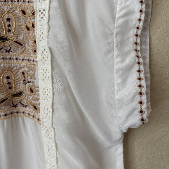 Johnny Was Biya Bird Embroidered Boho Blouse Top - Picture 5 of 14